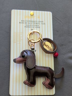 Piper Brown Dachshund Dog Keychain Bag Charm